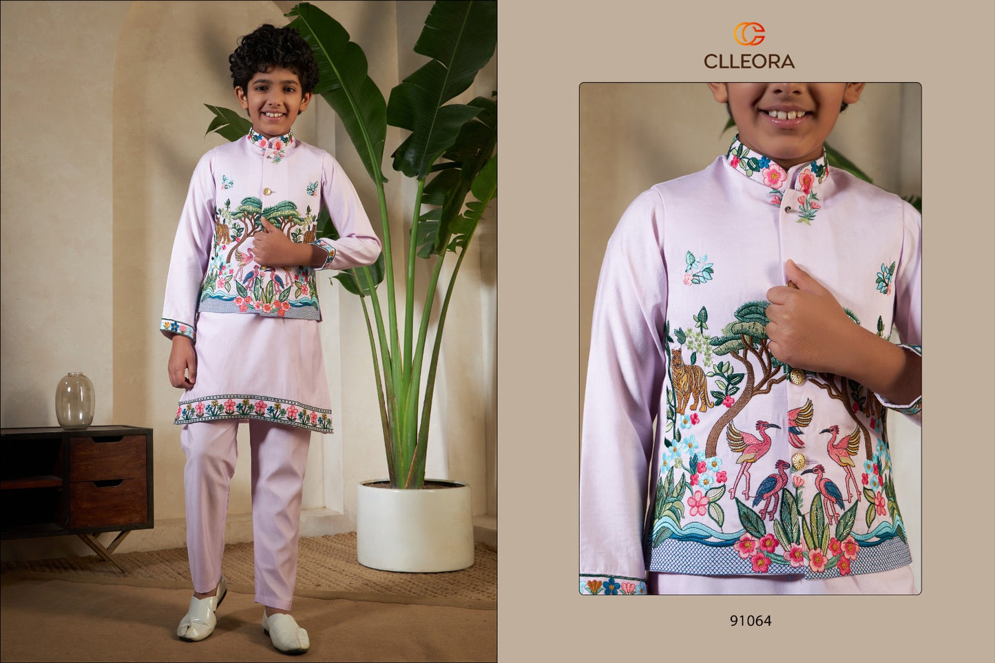 Royal Vantara With Koti Clleora Viscose Silk Boys Kurta Pyjama Exporter India