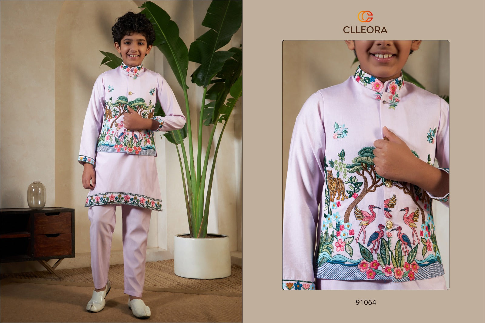 Royal Vantara With Koti Clleora Viscose Silk Boys Kurta Pyjama Exporter India