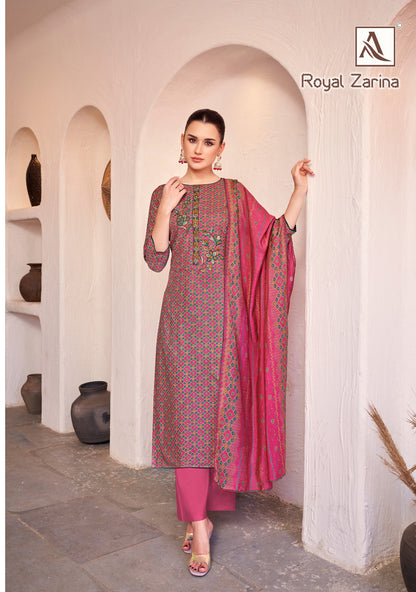 Royal Zarina Alok Viscose Rayon Karachi Salwar Suits Manufacturer India