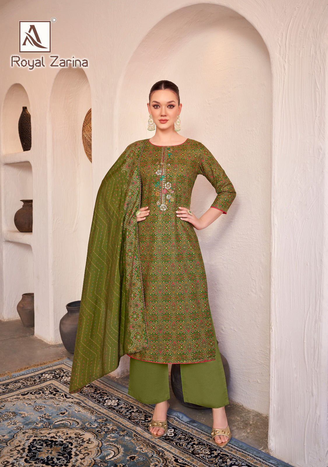 Royal Zarina Alok Viscose Rayon Karachi Salwar Suits Manufacturer India