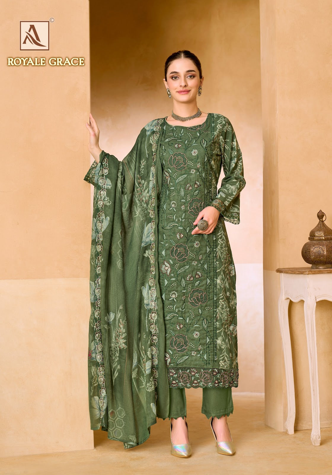 Royale Grace Alok Cambric Cotton Karachi Salwar Suits Manufacturer India