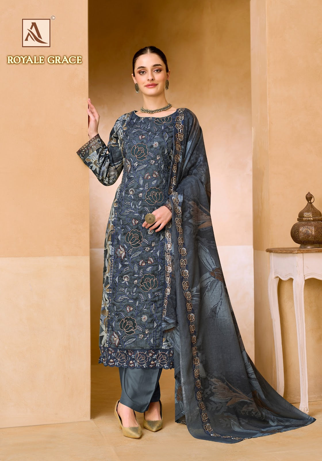 Royale Grace Alok Cambric Cotton Karachi Salwar Suits Manufacturer India
