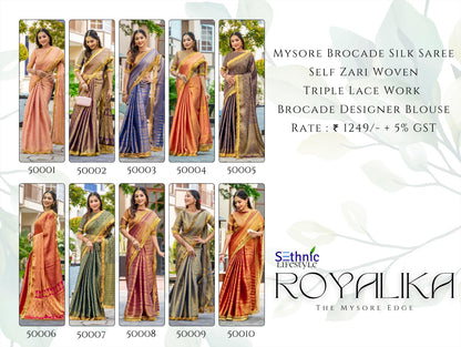 Royalika 50001-50010 Sethnic Silk Sarees Wholesale