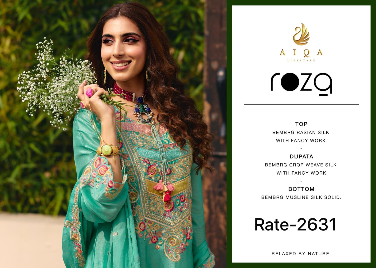 Roza Aiqa Bemberg Pakistani Salwar Suits Supplier