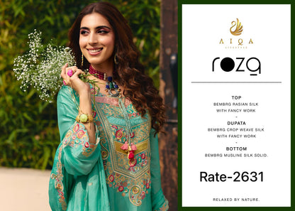 Roza Aiqa Bemberg Pakistani Salwar Suits Supplier