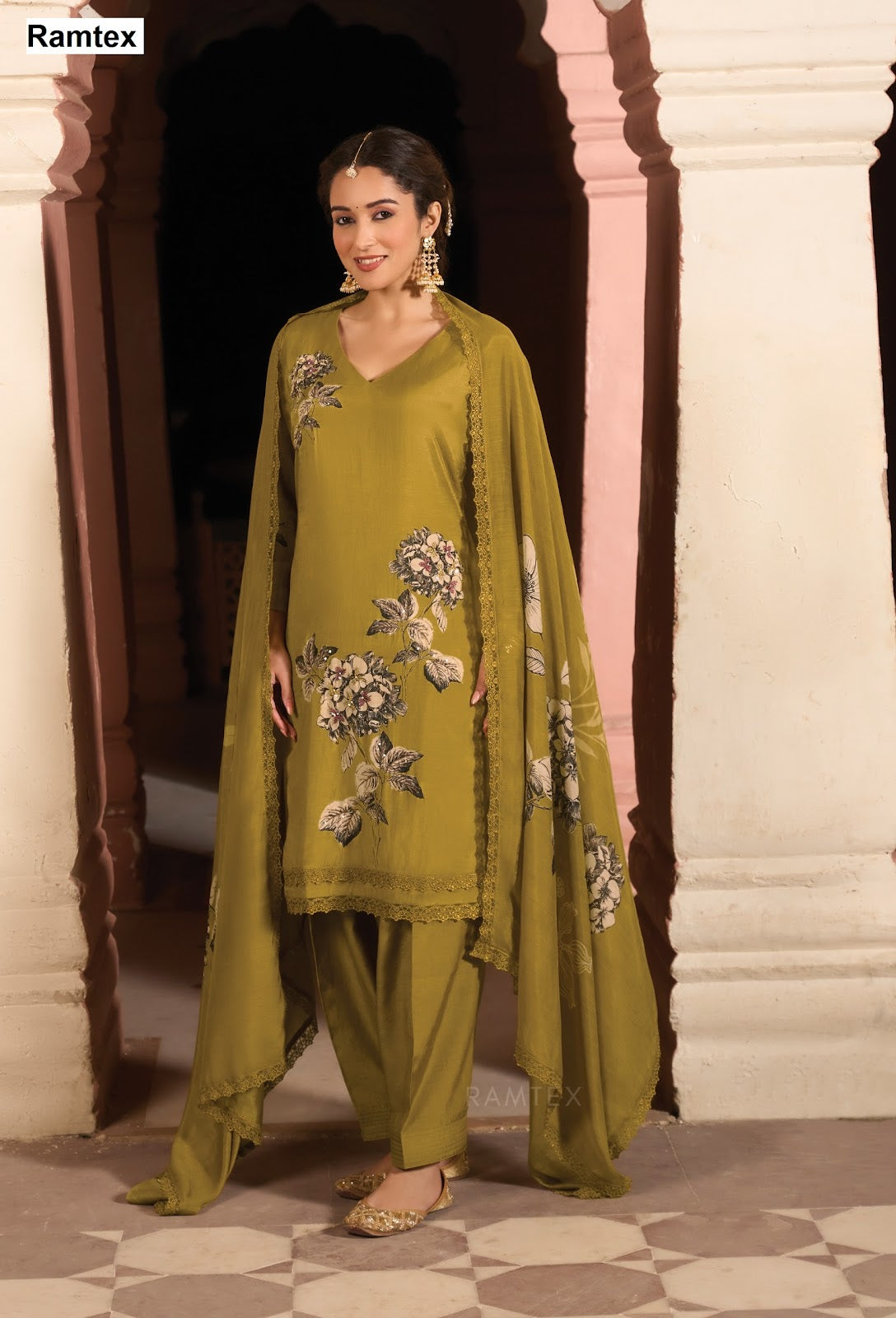 Roza Elite Ramtex Muslin Pant Style Suits Exporter Gujarat