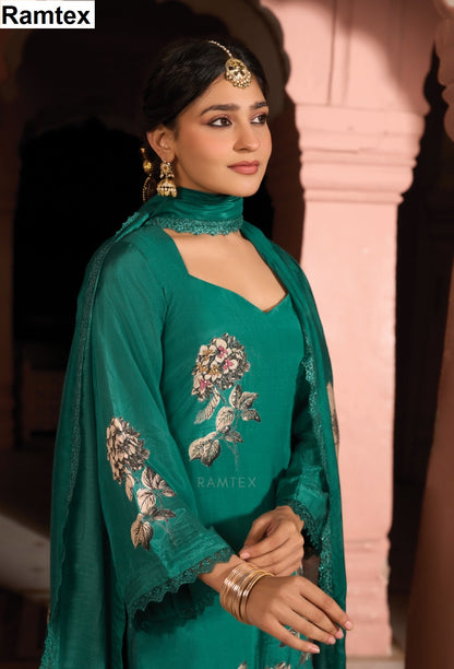 Roza Elite Ramtex Muslin Pant Style Suits Exporter Gujarat