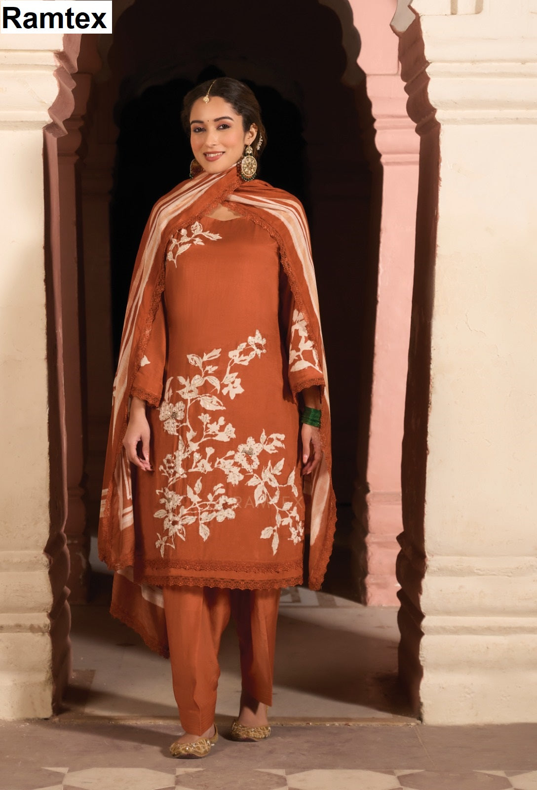 Roza Elite Ramtex Muslin Pant Style Suits Exporter Gujarat