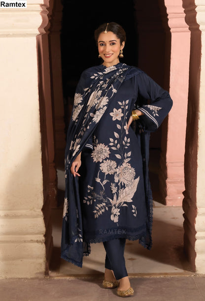 Roza Elite Ramtex Muslin Pant Style Suits Exporter Gujarat