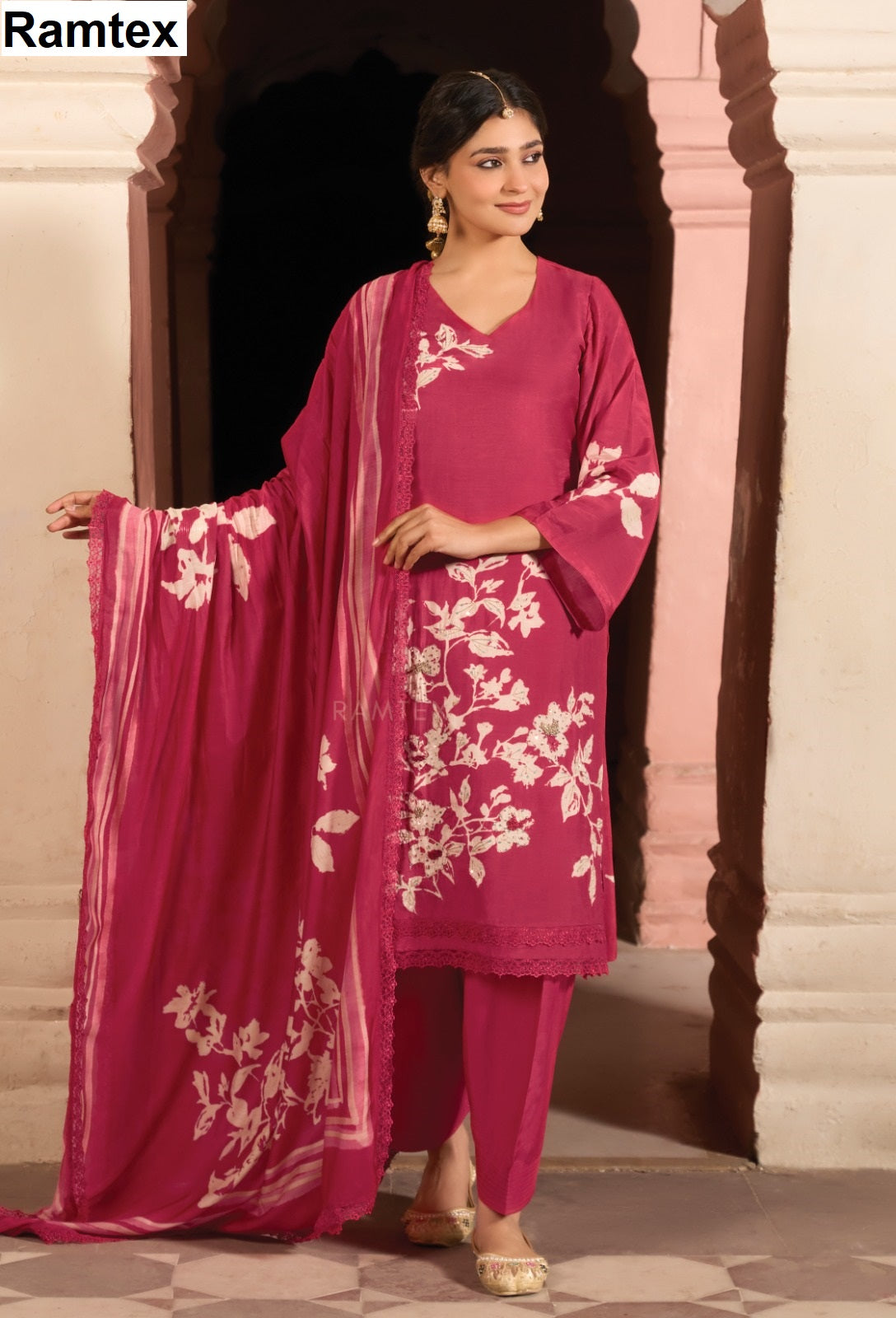 Roza Elite Ramtex Muslin Pant Style Suits Exporter Gujarat
