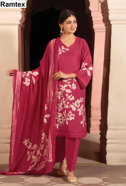 Roza Elite Ramtex Muslin Pant Style Suits Exporter Gujarat
