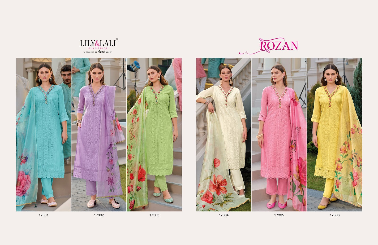 Rozan Lily Lali Chanderi Readymade Pant Style Suits