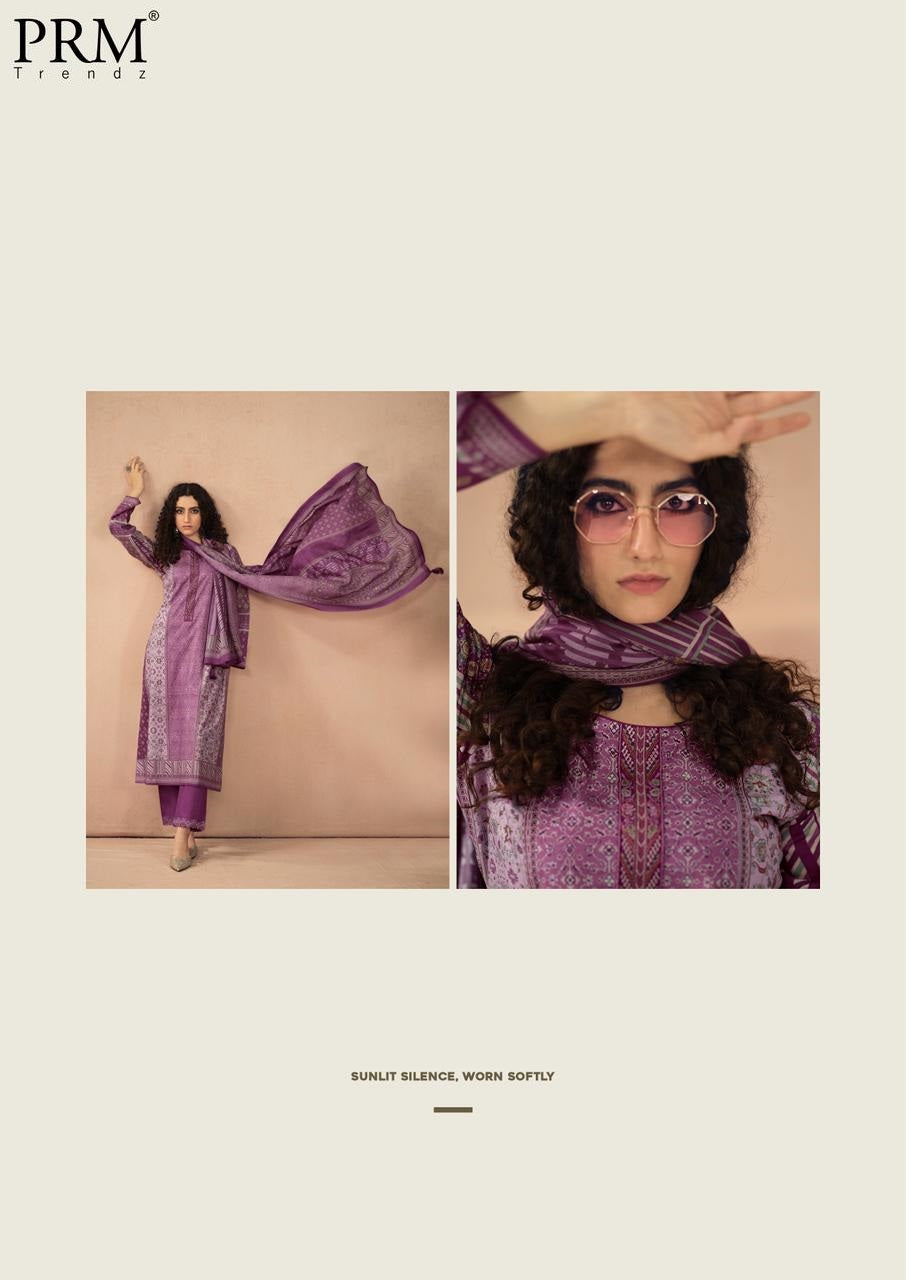 Rozana Prm Trendz Cambric Cotton Pant Style Suits Wholesaler