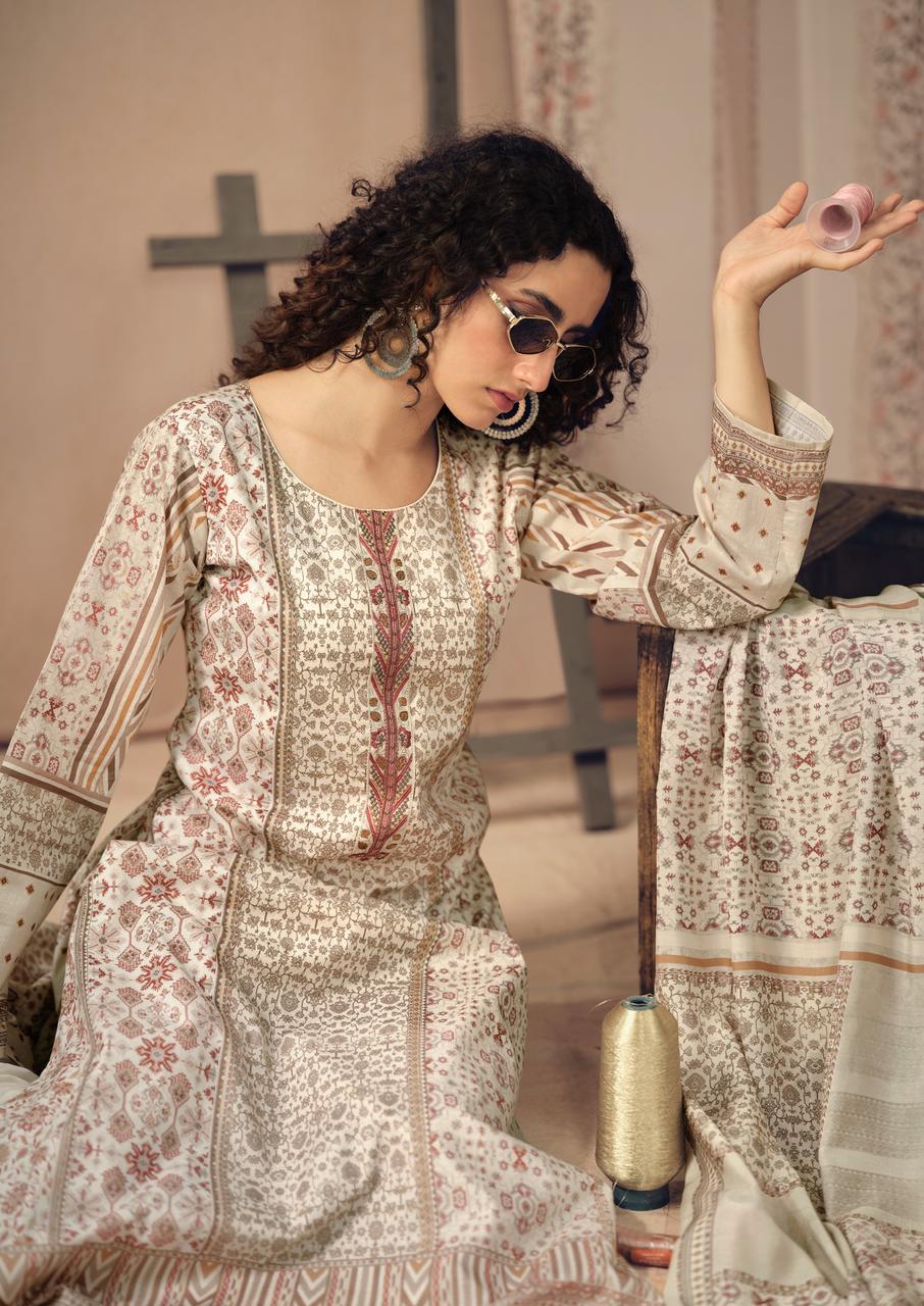 Rozana Prm Trendz Cambric Cotton Pant Style Suits Wholesaler