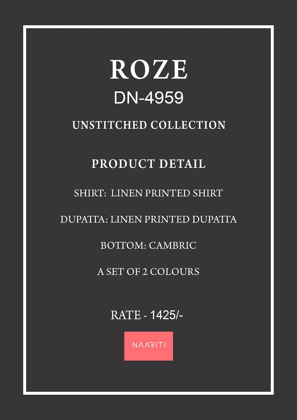 Roze 4959 Naariti Linen Pant Style Suits Wholesaler India
