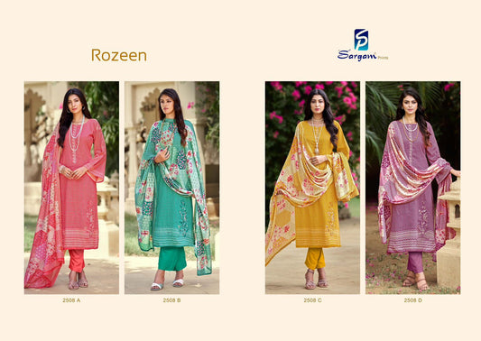 Rozeen Sargam Prints Pure Jam Pant Style Suits Wholesaler Gujarat
