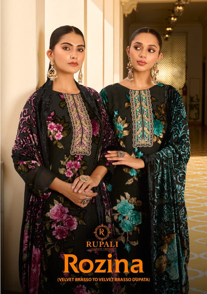 Rozina Rupali Viscose Velvet Suits Wholesale