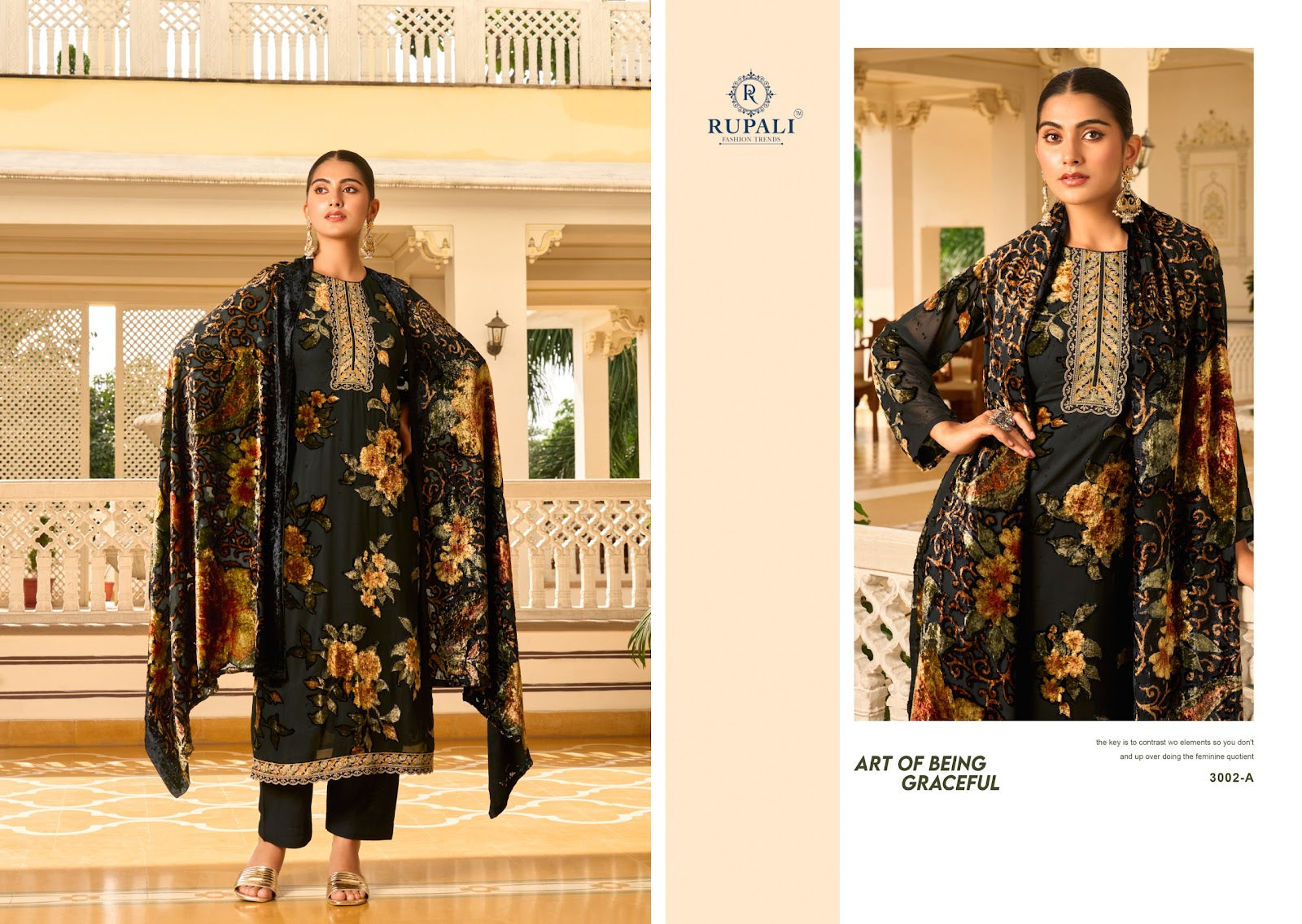 Rozina Rupali Viscose Velvet Suits Wholesale