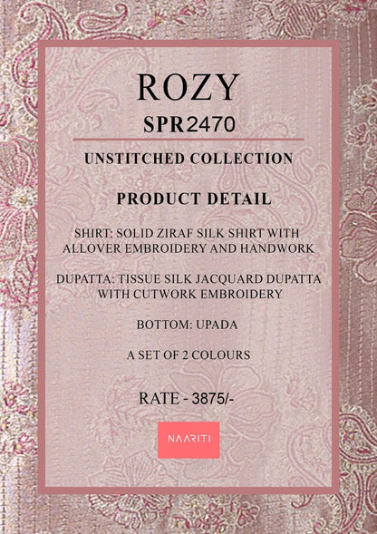 Rozy Naariti Silk Pant Style Suits Supplier India