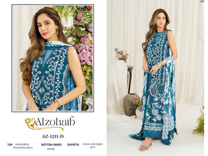 Ruba Vol 1 Az 1231 Al Zohaib Rayon Cotton Karachi Salwar Suits Wholesale