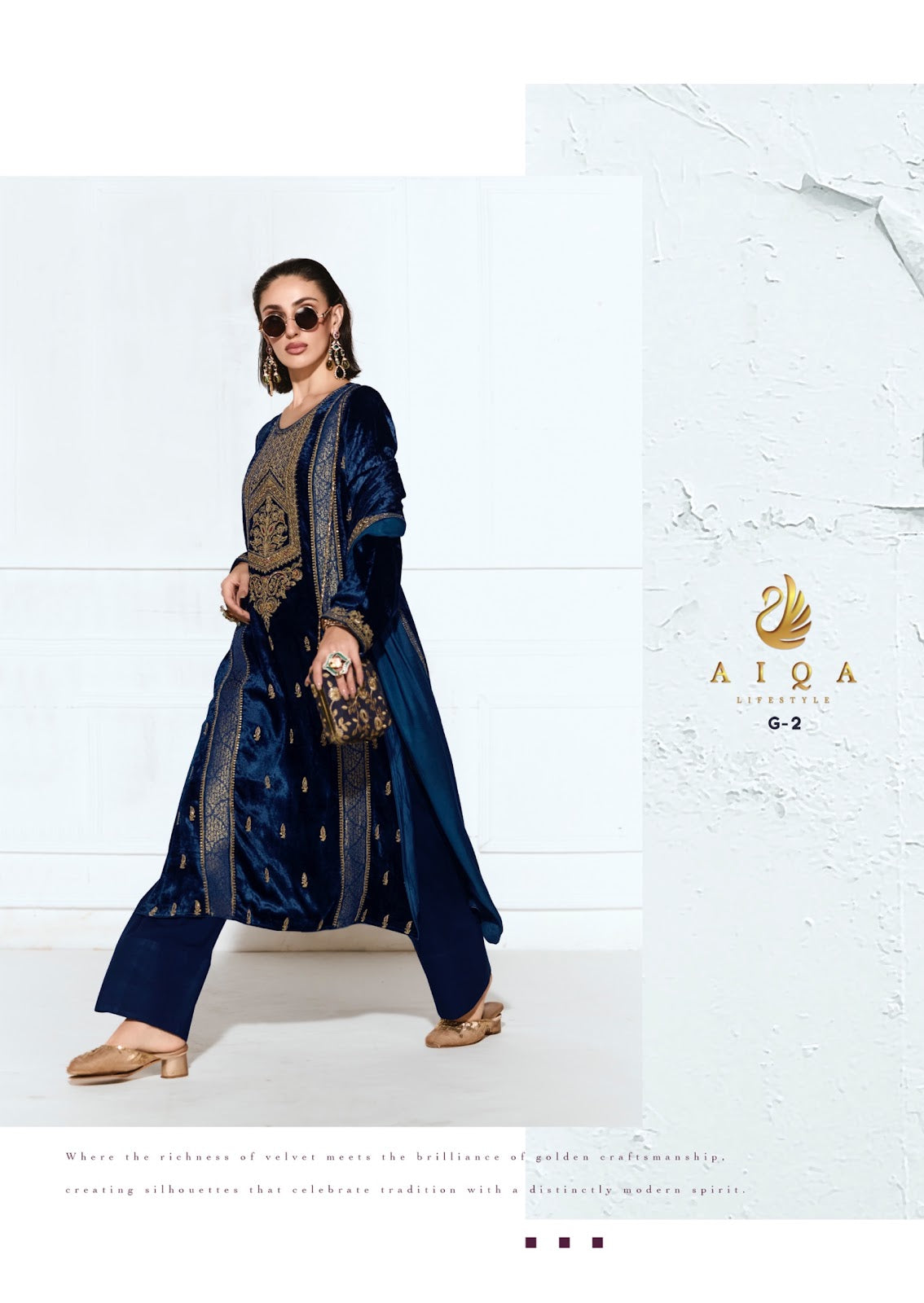 Rubaab Aiqa Viscose Velvet Suits Wholesaler Gujarat