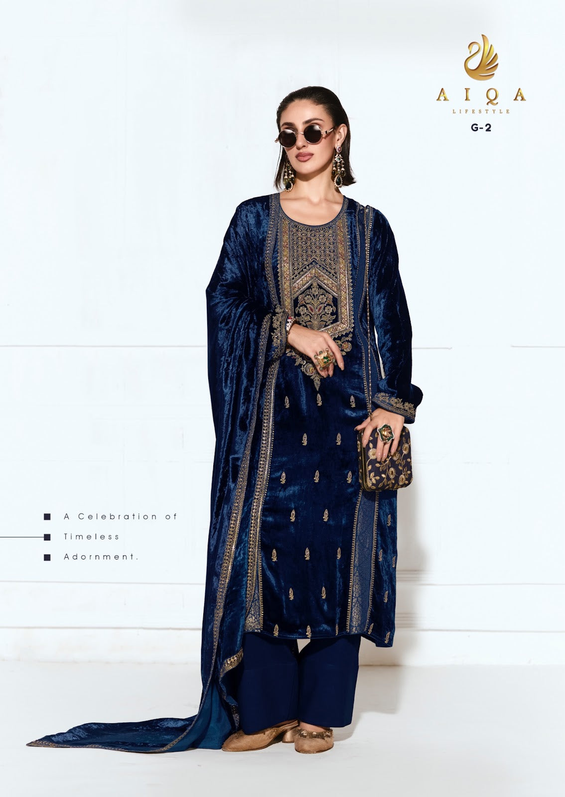 Rubaab Aiqa Viscose Velvet Suits Wholesaler Gujarat