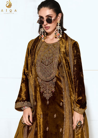 Rubaab Aiqa Viscose Velvet Suits Wholesaler Gujarat
