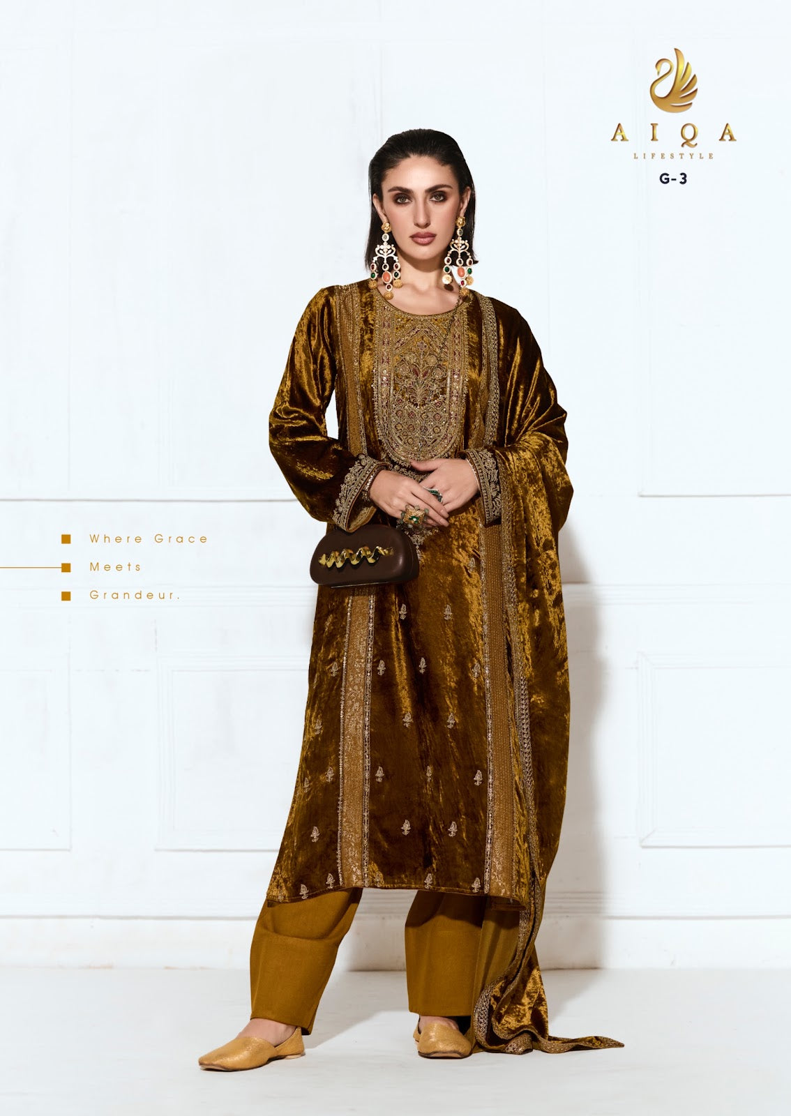 Rubaab Aiqa Viscose Velvet Suits Wholesaler Gujarat