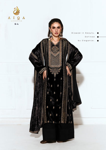 Rubaab Aiqa Viscose Velvet Suits Wholesaler Gujarat
