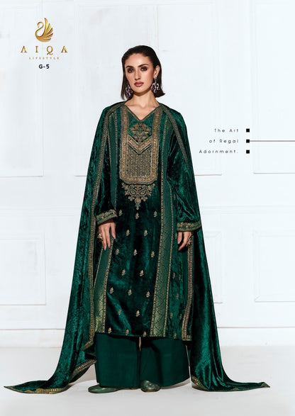 Rubaab Aiqa Viscose Velvet Suits Wholesaler Gujarat