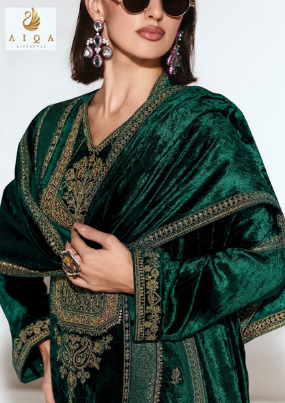 Rubaab Aiqa Viscose Velvet Suits Wholesaler Gujarat