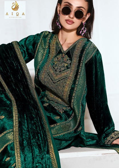 Rubaab Aiqa Viscose Velvet Suits Wholesaler Gujarat