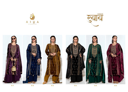 Rubaab Aiqa Viscose Velvet Suits Wholesaler Gujarat