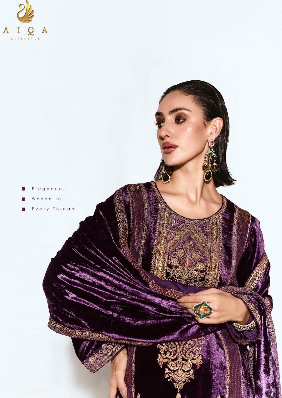 Rubaab Aiqa Viscose Velvet Suits Wholesaler Gujarat