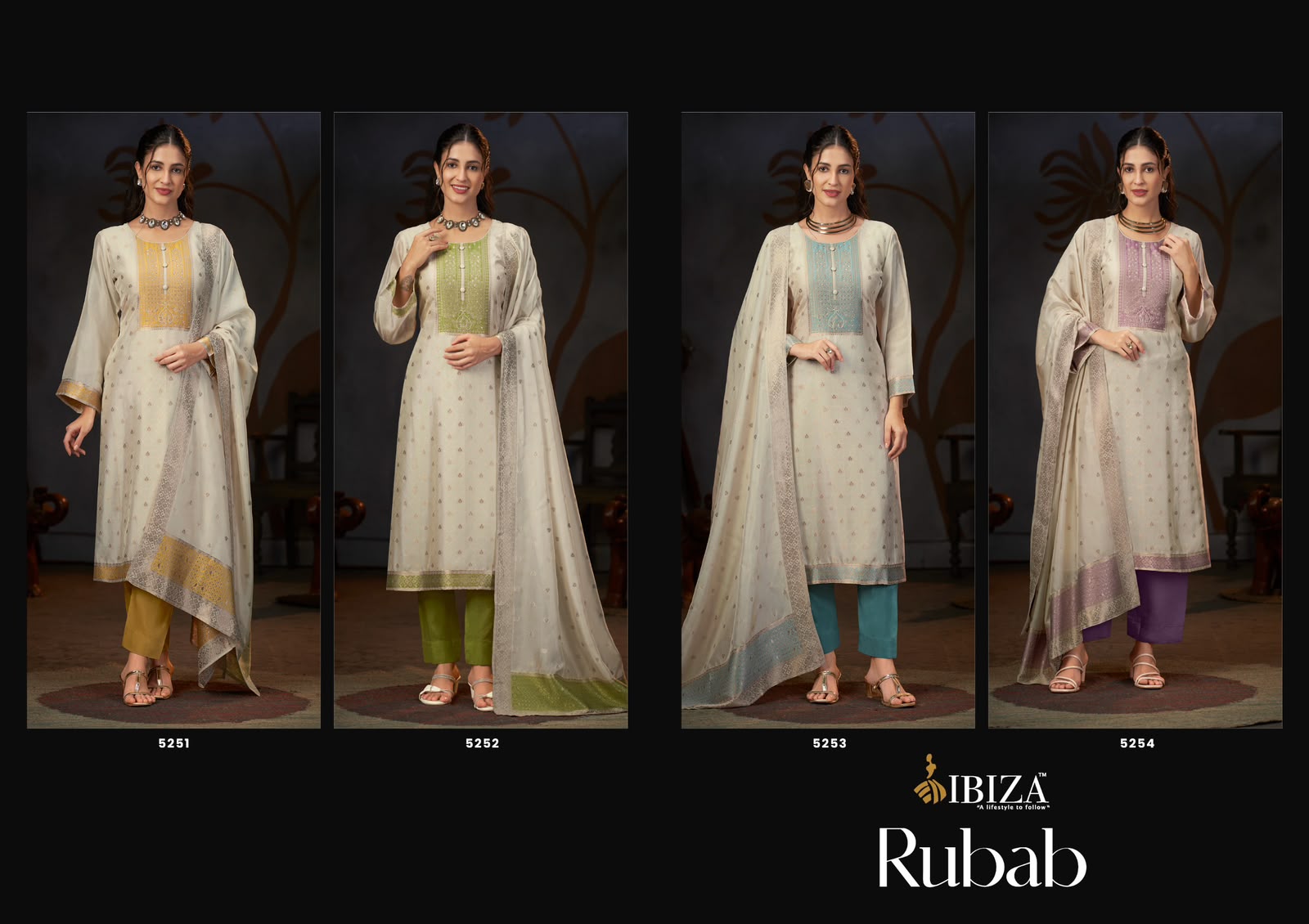 Rubab Ibiza Banglori Silk Pant Style Suits Exporter