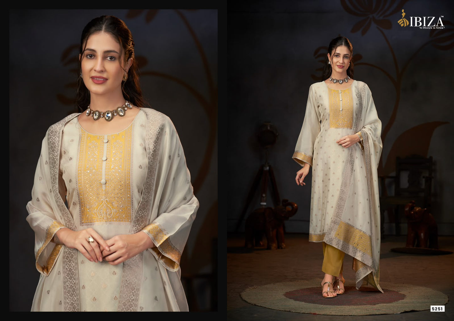 Rubab Ibiza Banglori Silk Pant Style Suits Exporter
