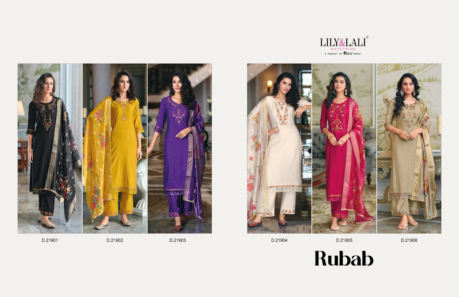 Rubab Lily Lali Self Jacquard Readymade Pant Style Suits Wholesale Price