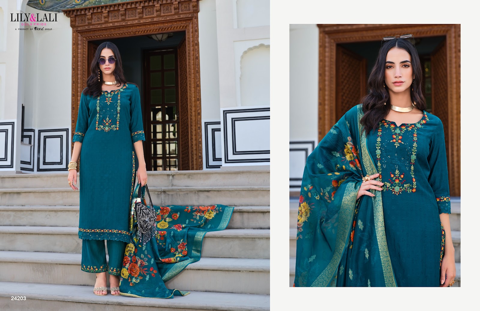 Rubab Vol 2 Lily Lali Viscose Silk Readymade Pant Style Suits Wholesaler India