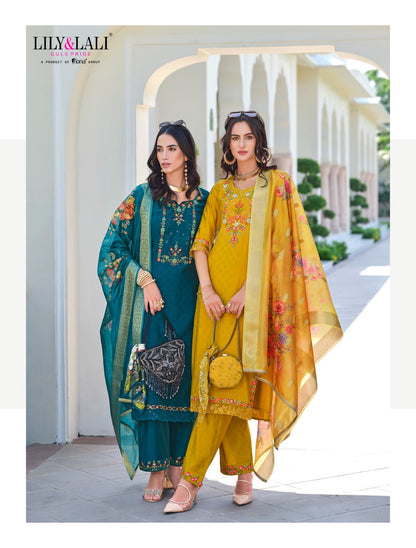 Rubab Vol 2 Lily Lali Viscose Silk Readymade Pant Style Suits Wholesaler India