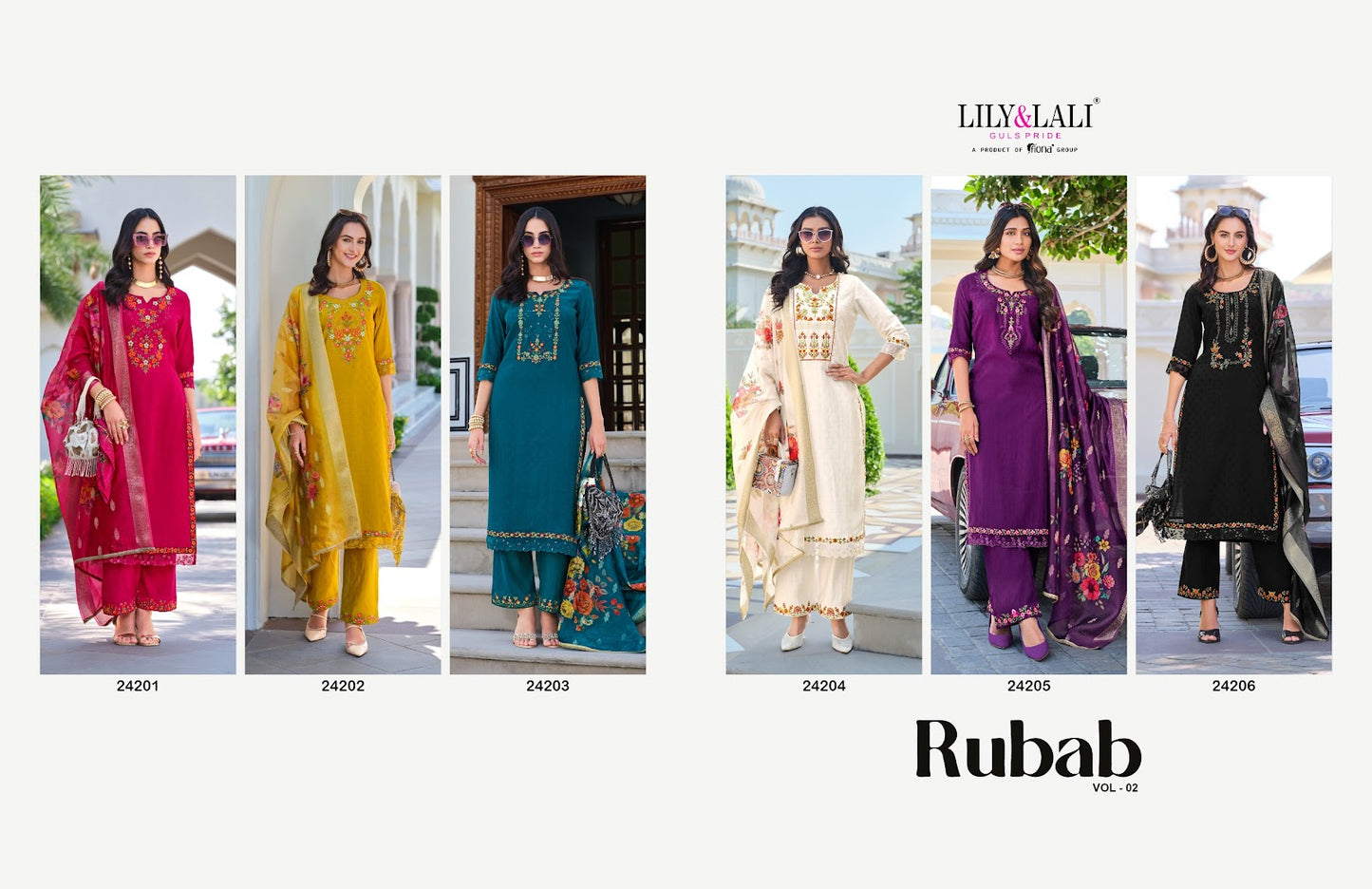 Rubab Vol 2 Lily Lali Viscose Silk Readymade Pant Style Suits Wholesaler India