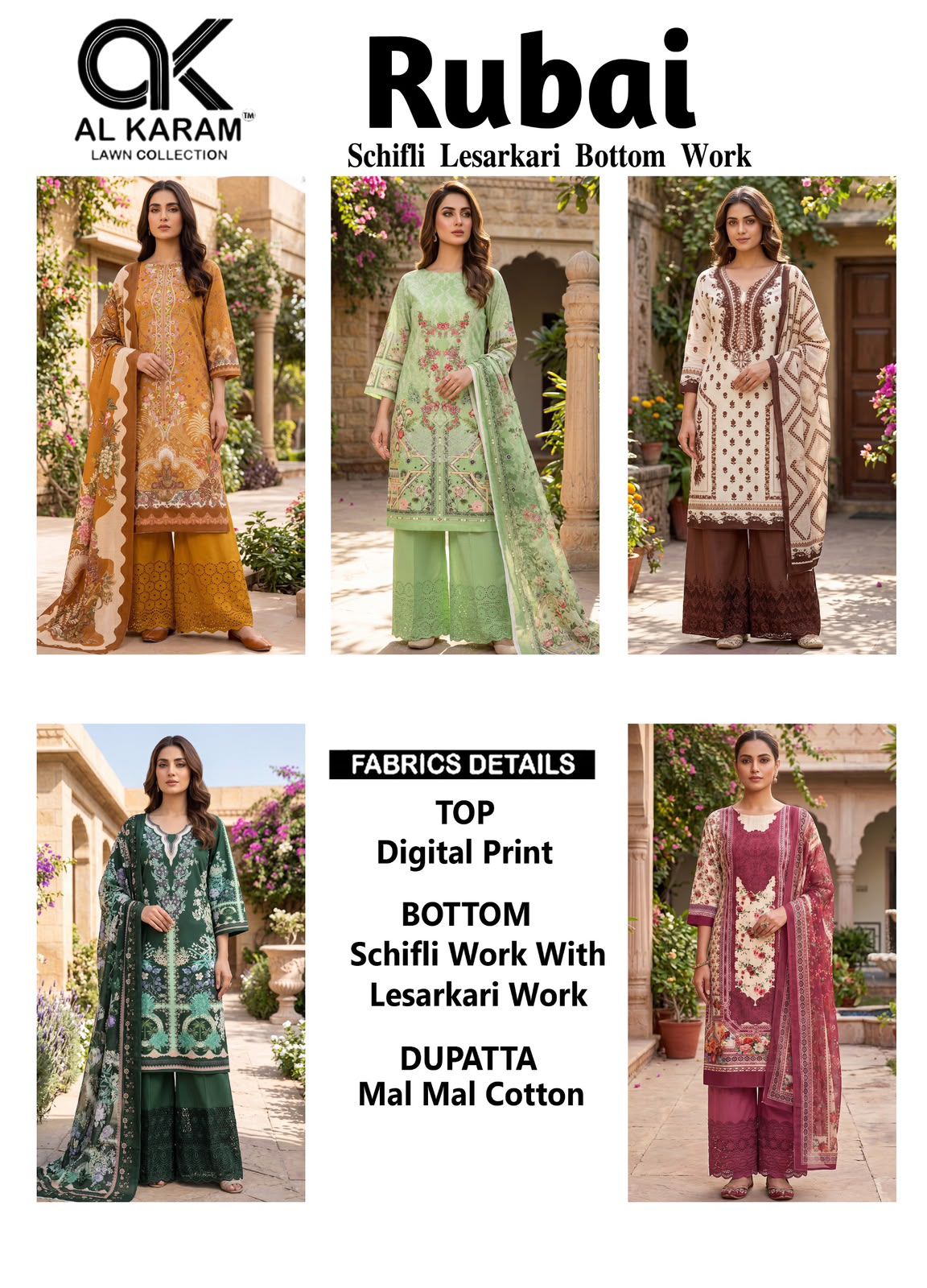 Rubai Al Karam Cotton Karachi Salwar Suits Wholesaler