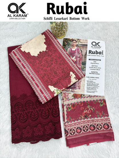 Rubai Al Karam Cotton Karachi Salwar Suits Wholesaler