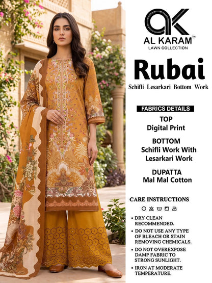 Rubai Al Karam Cotton Karachi Salwar Suits Wholesaler