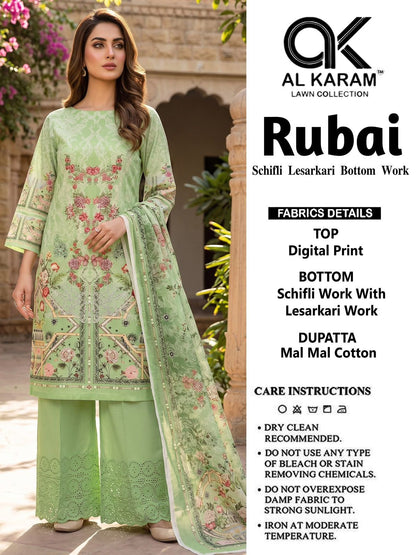 Rubai Al Karam Cotton Karachi Salwar Suits Wholesaler