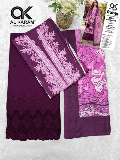 Rubai Vol 2 Al Karam Cotton Karachi Salwar Suits Wholesaler Ahmedabad