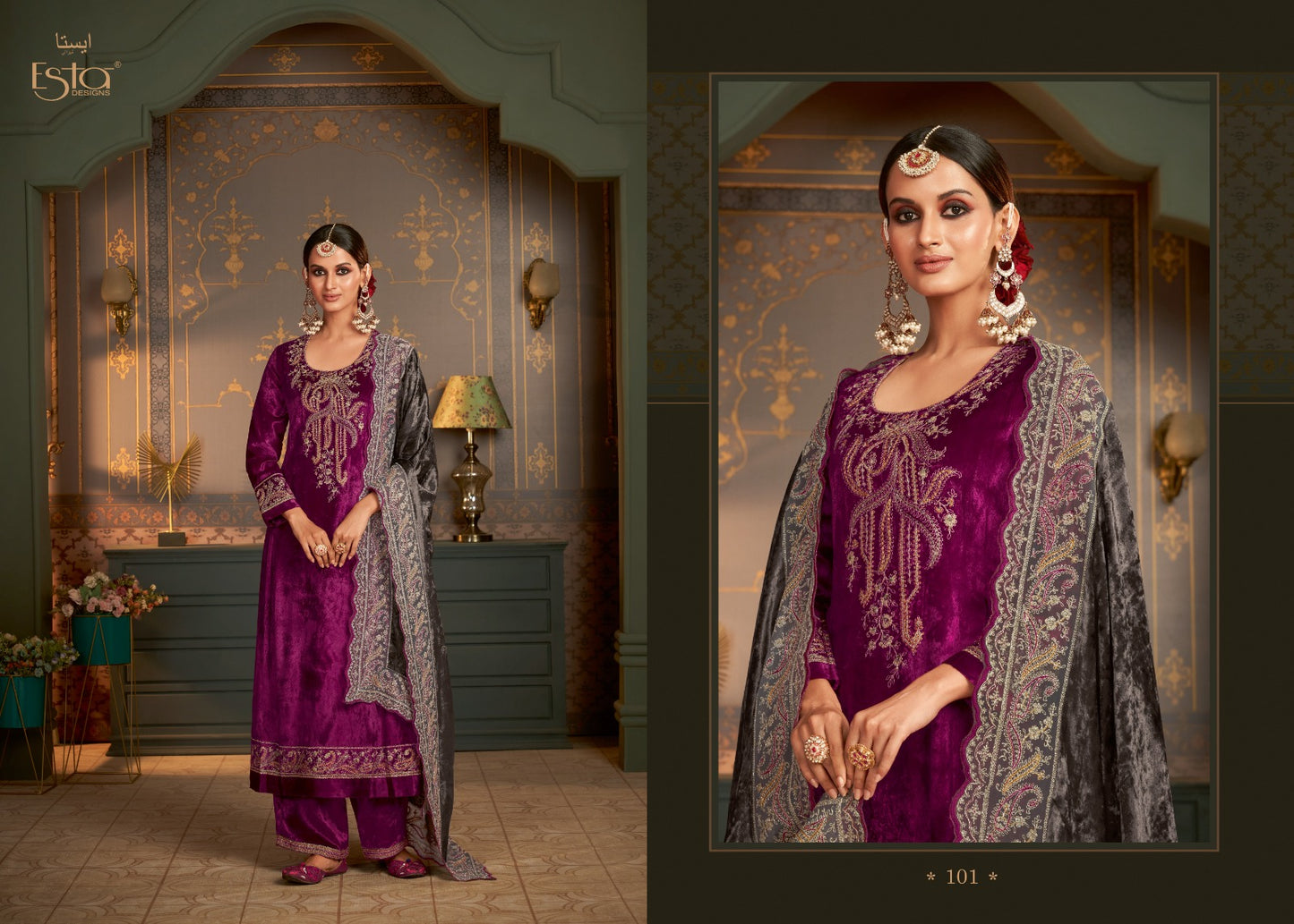 Rubaiyat Esta Designs Pure Silk Velvet Suits Manufacturer