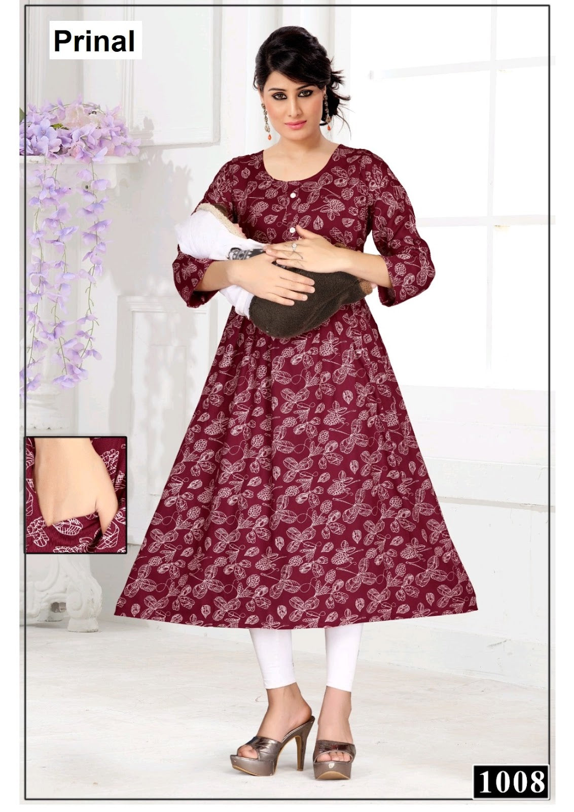 Rubeena Prinal Reyon Feeding Kurtis Exporter India