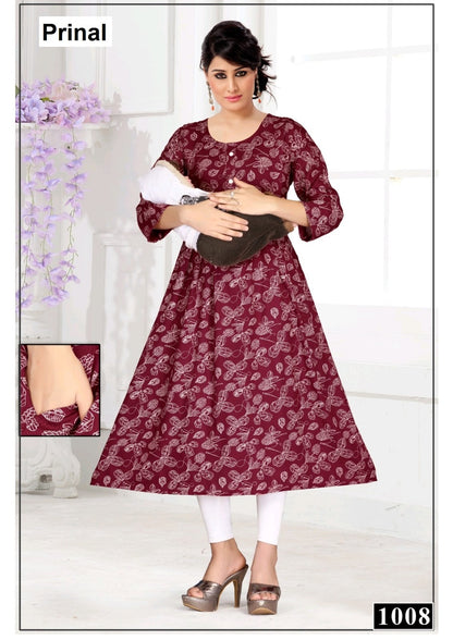 Rubeena Prinal Reyon Feeding Kurtis Exporter India
