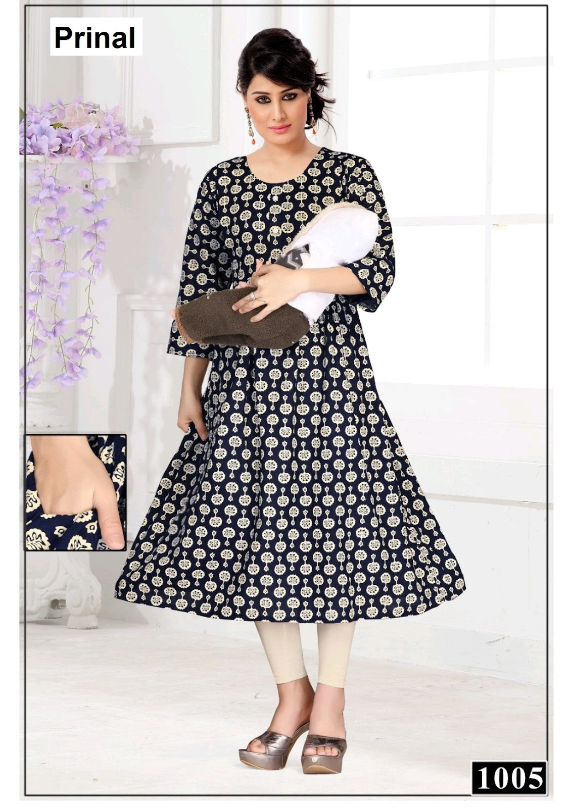 Rubeena Prinal Reyon Feeding Kurtis Exporter India