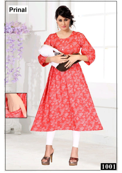 Rubeena Prinal Reyon Feeding Kurtis Exporter India